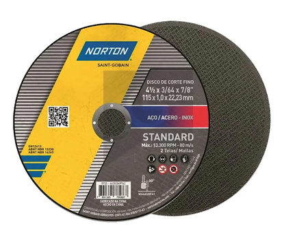 DISCO DE CORTE NORTON 115 x 1 y 115 x 1.6 - 