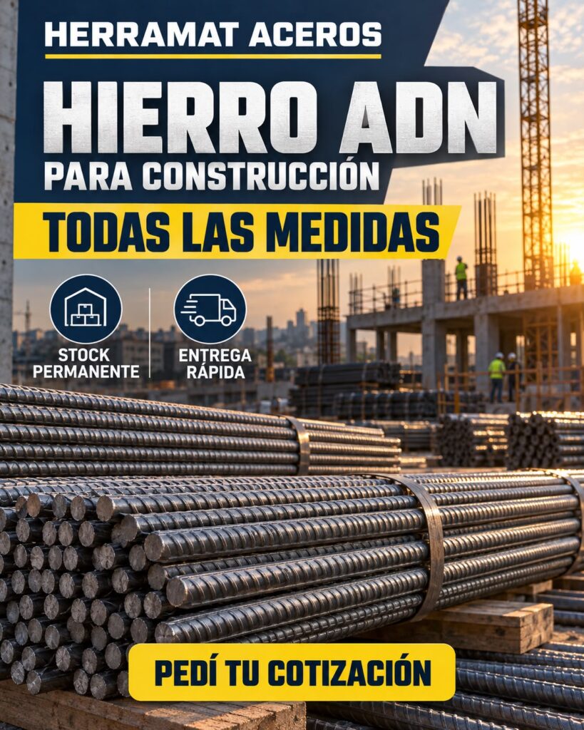 Hierro de construccion ADN en diferentes medidas disponible en Herramat Rosario